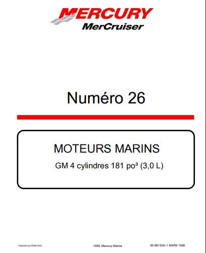 Manuel d&#39;atelier Mercruiser GM 4cylindres 3litres français