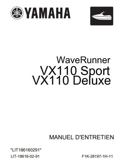 Manuel d&#39;atelier Yamaha VX110 2006 français