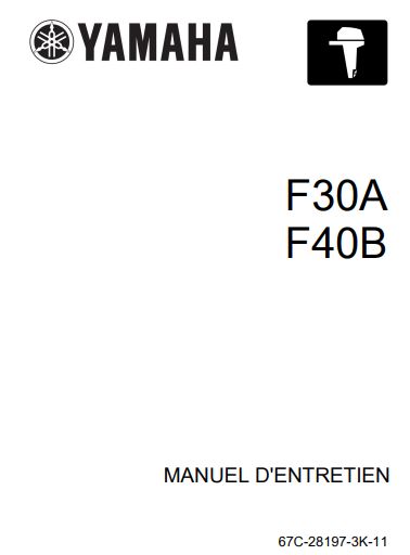 Manuel d&#39;atelier Yamaha F30 F40 2007 français