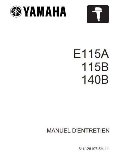 Manuel d&#39;atelier Yamaha E115 140 2005 français