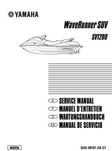 Manuel d&#39;atelier Yamaha SV 1200 1999 en français