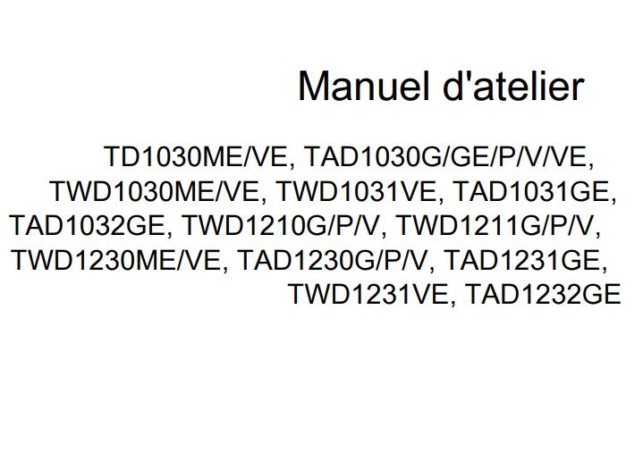 Manuel d'atelier Volvo Penta TA TAD TWD en français
