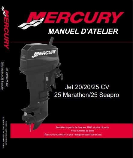Manuel d'atelier Mercury 20 25  Jet Marathon Seapro français