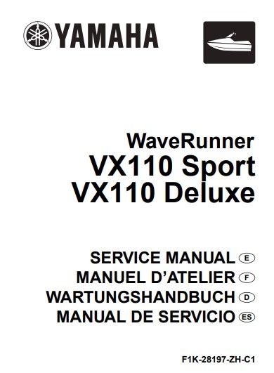 Manuel d&#39;atelier Yamaha VX 110 2005 français