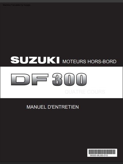 manuel d&#39;atelier Suzuki DF300 2007 français