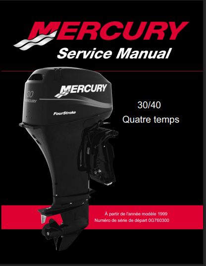 manuel d'atelier Mercury 30 40 4temps 99 2002 français