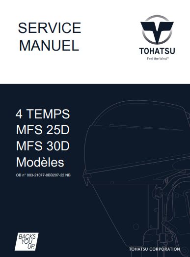 Manuel d'atelier Tohatsu MFS 20D 30D 2020 français