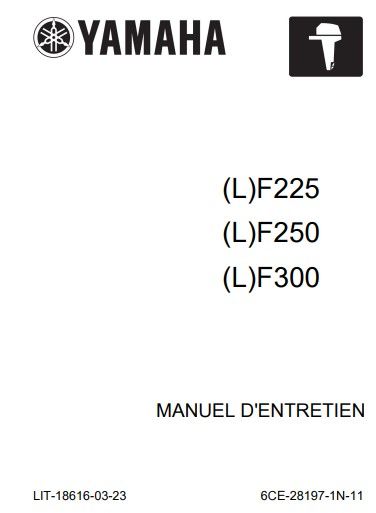 Manuel d'atelier Yamaha LF 225 250 300 2010 français