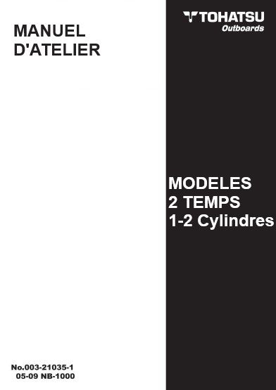Manuel d'atelier Tohatsu 2 temps 1 et 2 cylindres 2005 français
