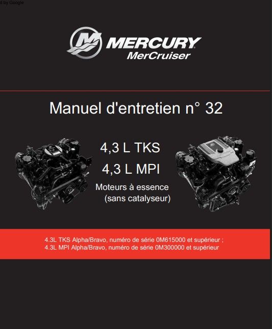 Manuel d'atelier Mercury 4,3L 2013 français