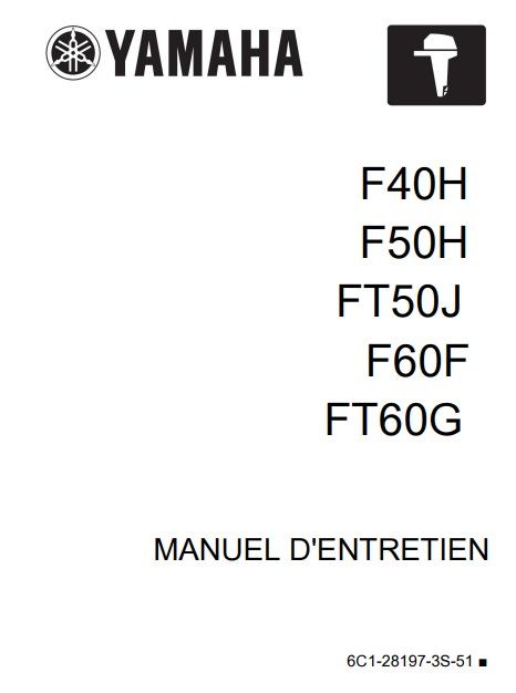 Manuel d'atelier Yamaha F40 50 60 2025 français