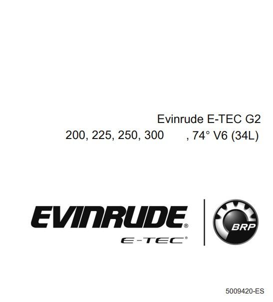 Manuel d'atelier Evinrude 200 à 300 cv V6 2015 français