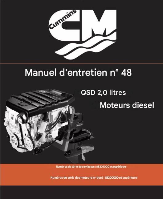 Manuel d'atelier Cummins Mercruiser QSD 2litres français