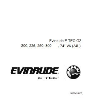 Manuel d'atelier Evinrude 200 225 250 300 2016 français