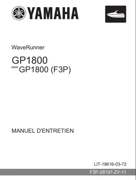 Manuel d'atelier Yamaha GP800 2018 français