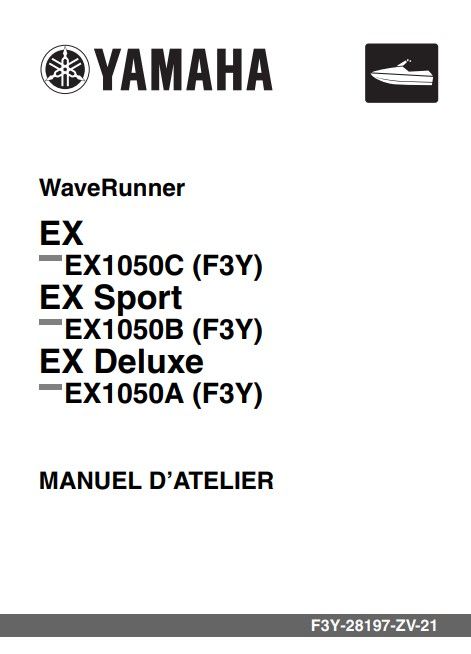 Manuel d'atelier Yamaha EX 1050 2017 français