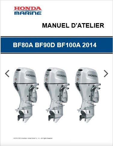 manuel d'atelier Honda BF 80 90 100 2014 français