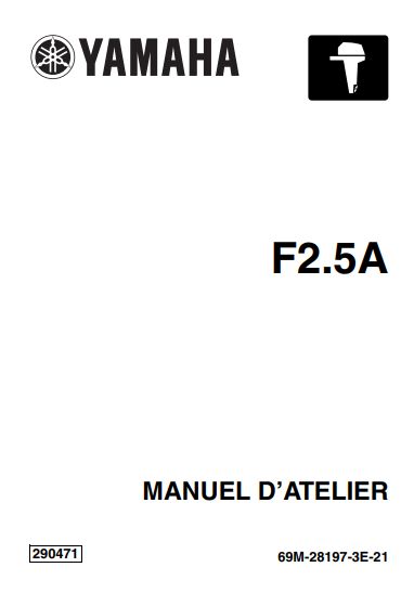 Manuel d'atelier Yamaha F2.5 2002 français