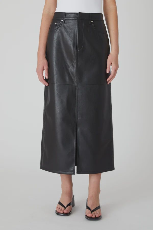 Done Deal Leather Midi Skirt