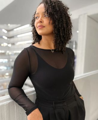 Sheer Mesh Long Sleeve Top