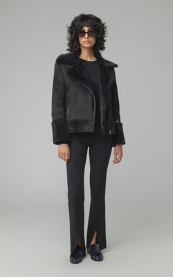 Phoebe Fur Detail Jacket, Colour: Black, Size: XXS