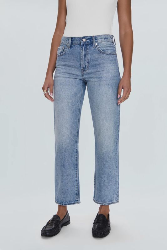 Lexi Mid Rise Bowed Straight Jean - Bowie