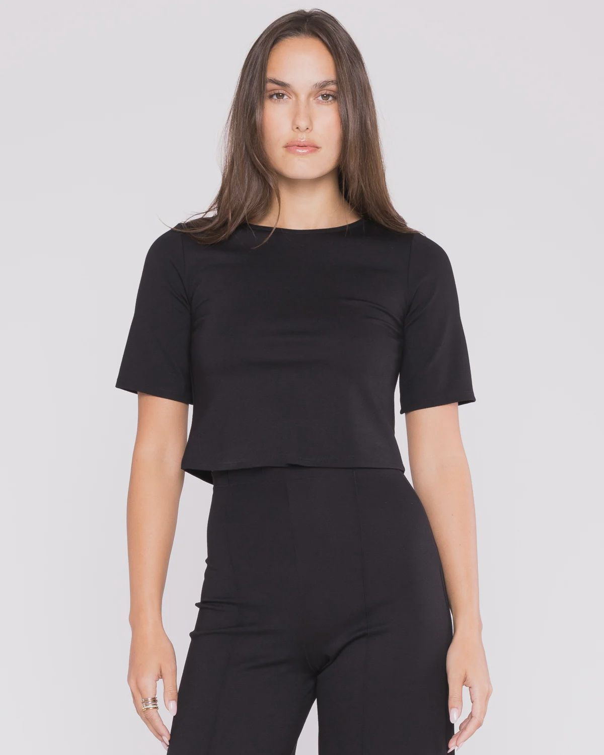 Ripley Rader Cropped Short Sleeve Tee, Colour: Black, Size: 1/XS