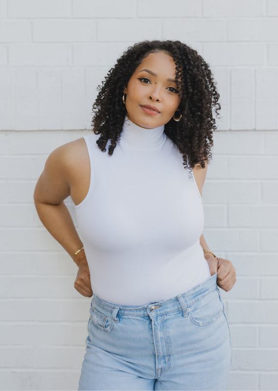 Sleeveless Mock Neck Top - Curvy Fit