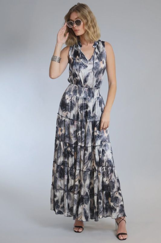 Flower Tiered Maxi Dress