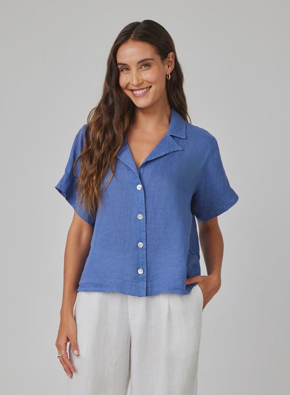 Short Sleeve Flowy Button Down