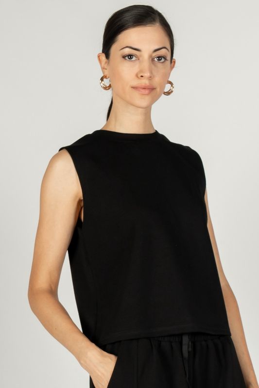 Scuba Round Neck Sleeveless Top