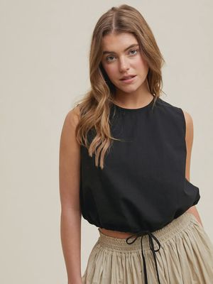 Bubble Hem Linen Tank