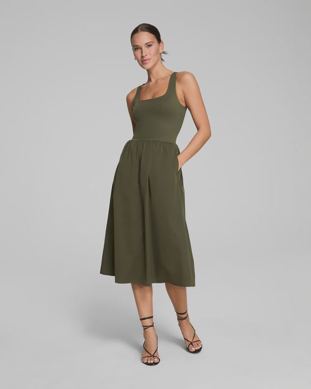 Smooth Jersey Mixed Media Dress