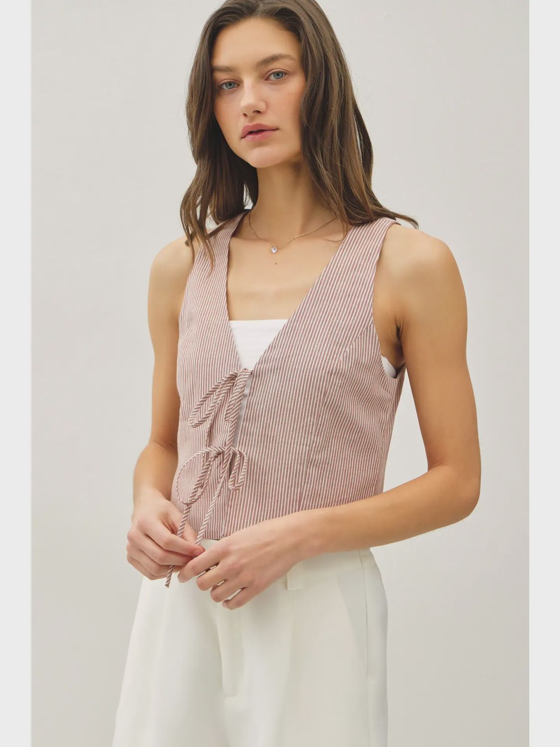 Pinstripe Cotton Vest