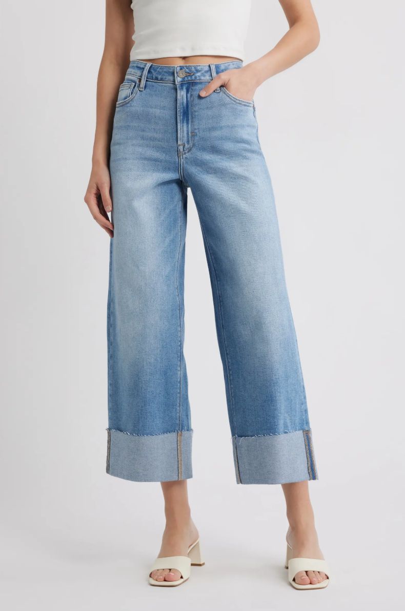 High Rise Nori Wide Leg Cuffed Hem