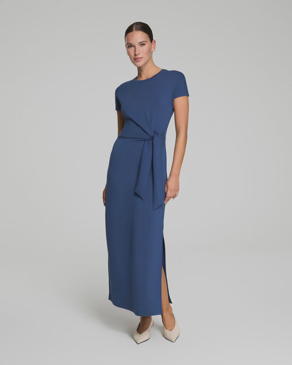 Airessentials Tie Waist Maxi Dress, Size: XS, Colour: Faded Indigo