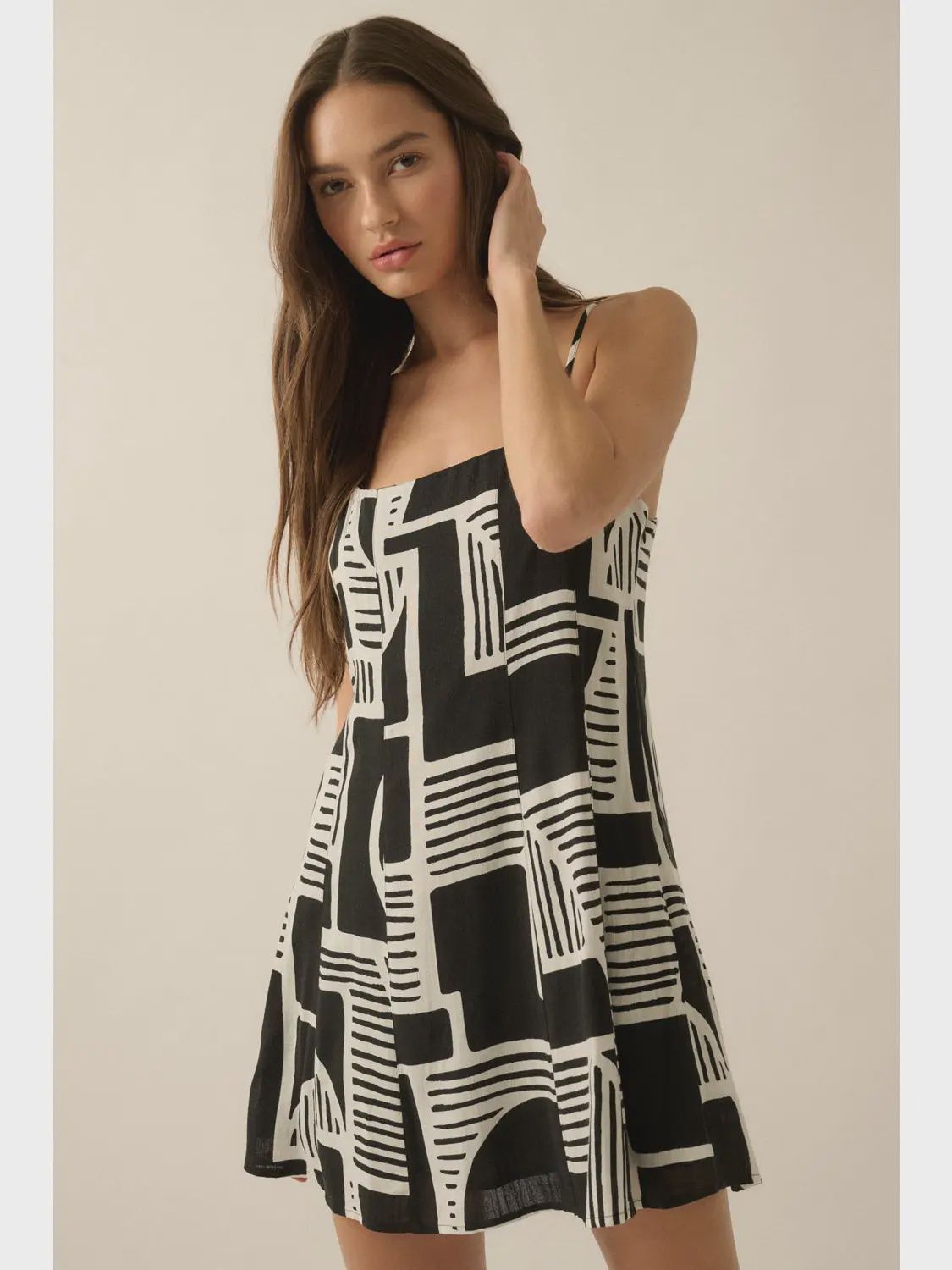 Abstract Print A-Line Cami Dress