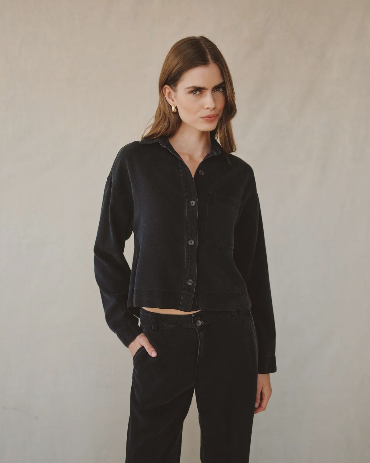 Crop Pocket Button Down