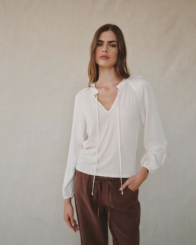 Long Sleeve Raglan Mixed Shirt