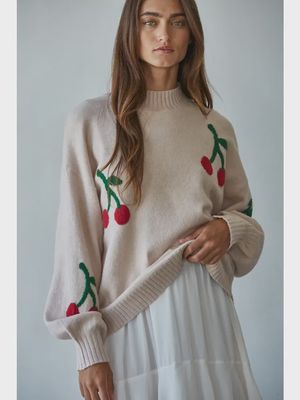Cherry on Top Mock Neck Sweater