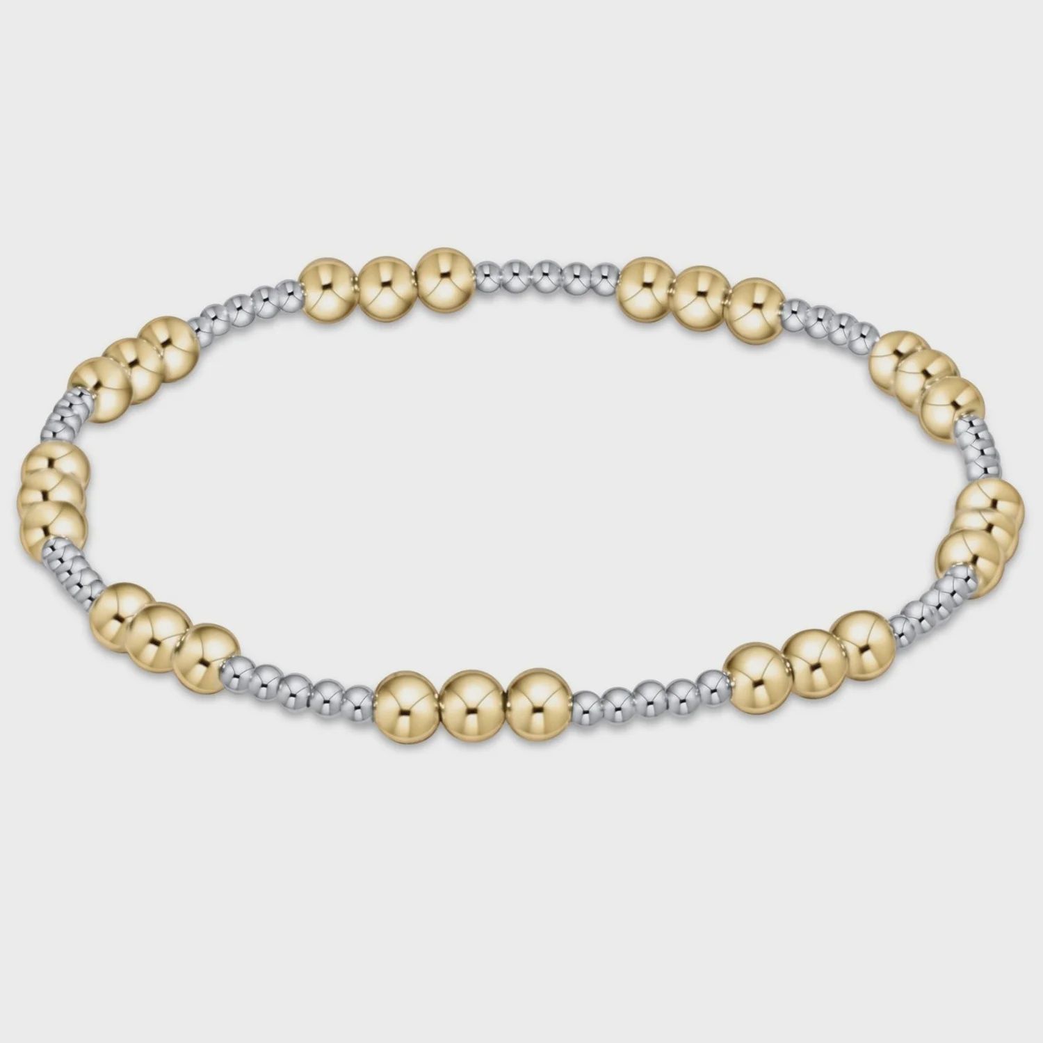 Classic Joy Pattern Bead Bracelet, Colour: Mixed Metal, Size: 4mm