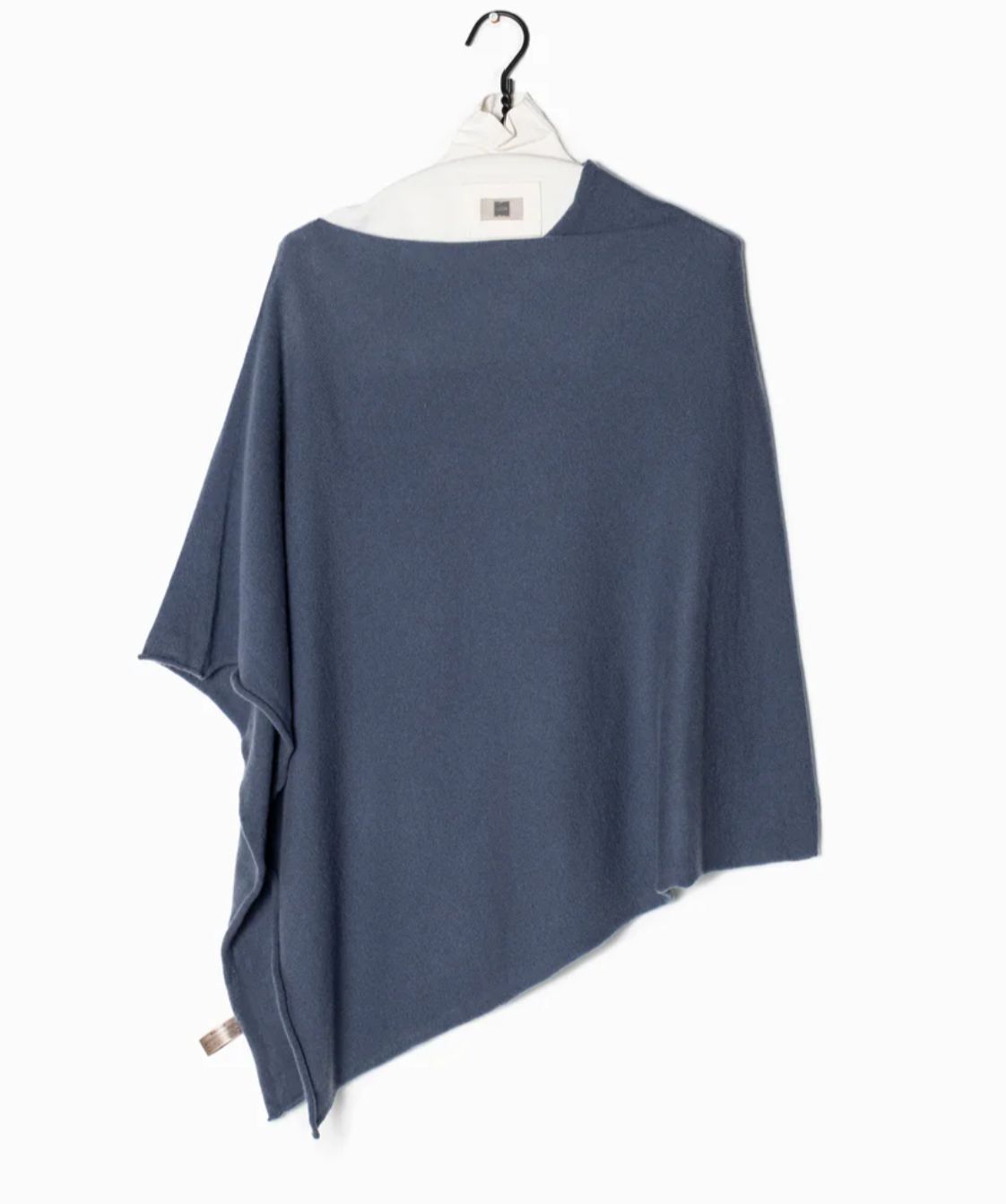 Cashmere Feel Poncho, Size: O/S, Colour: Denim