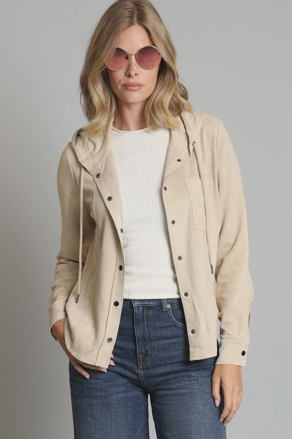 Faux Suede Hoodie
