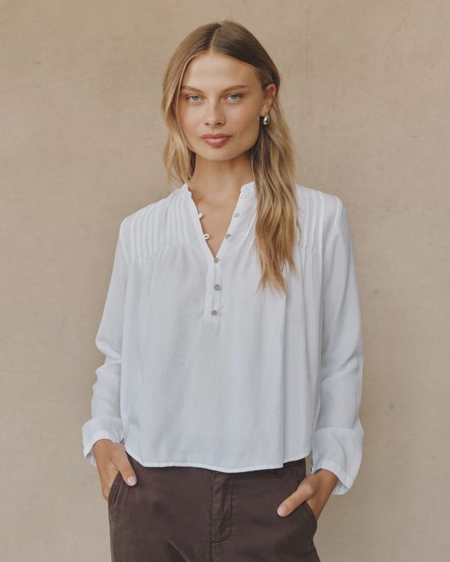 Long Sleeve Pintuck Pullover
