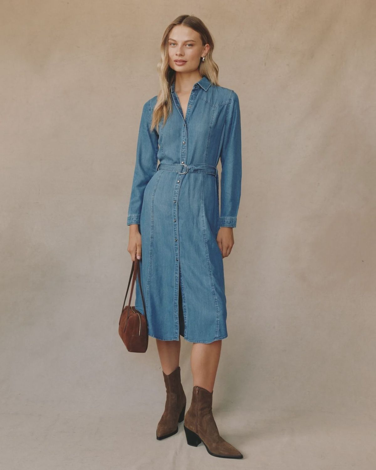 Western Yoke Midi Dress