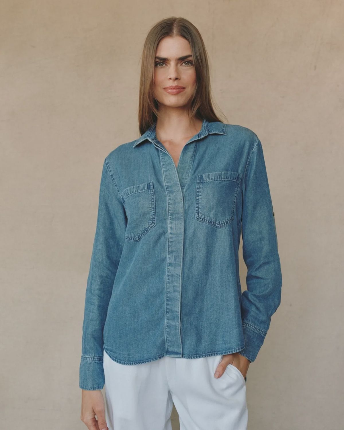 Split Back Button Down - SKYWA