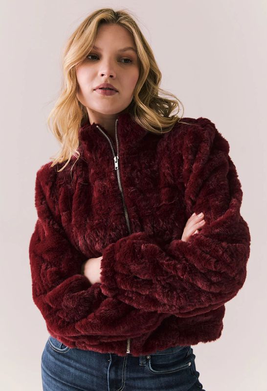 Puff Sleeve Fur Jacket