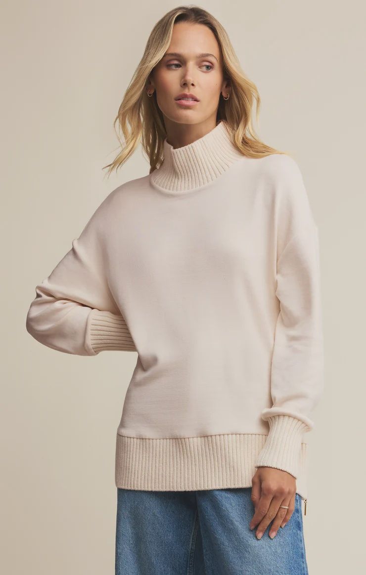 Sable Rib Sweatshirt, Colour: Warm White, Size: XS