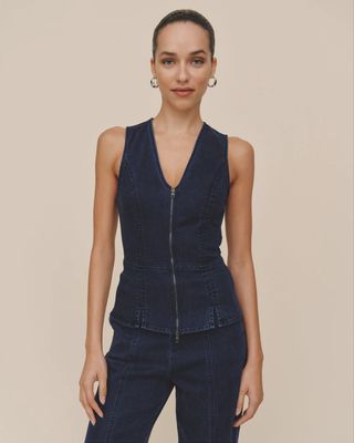 Seamed Zip Vest