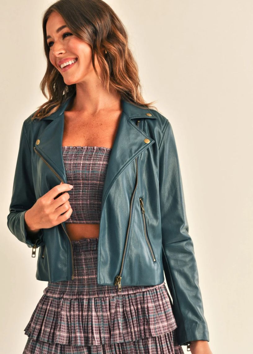 Juno Faux Leather Biker Jacket